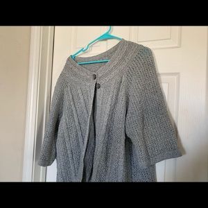 Gray cardigan sweater short sleeves